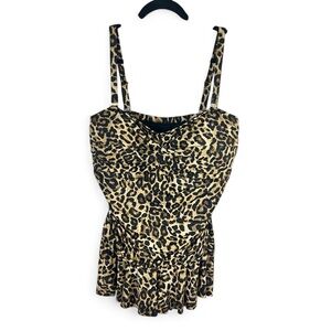 NWT Lauren Ralph Lauren Plus Size Twist Shirred Skirted One Piece Swimsuit 22W‎
